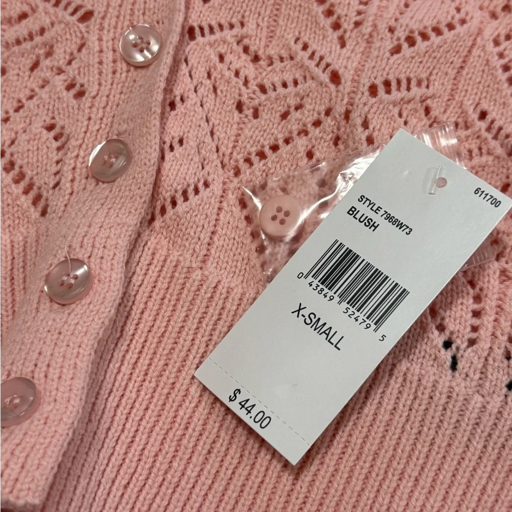 Girls XS Blush Pink Cropped V-Neck Cardigan - NWT